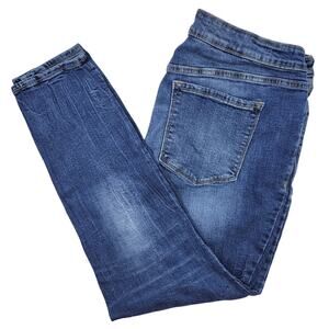 Old Navy Jeans Women's 18 Blue Rockstar Skinny Mid Rise Distressed Torn Stretchy